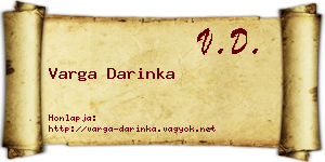 Varga Darinka névjegykártya